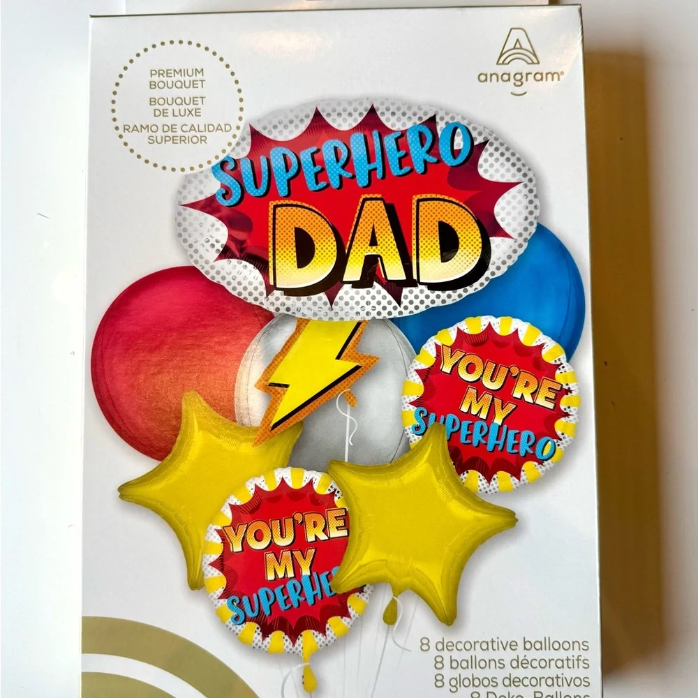 Father’s Day Superhero Dad Balloon Set, 8 pc